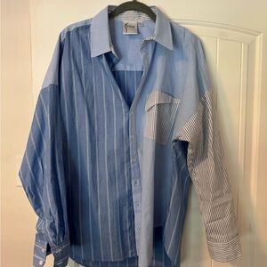 Oversized Finley Blue Striped Shirt